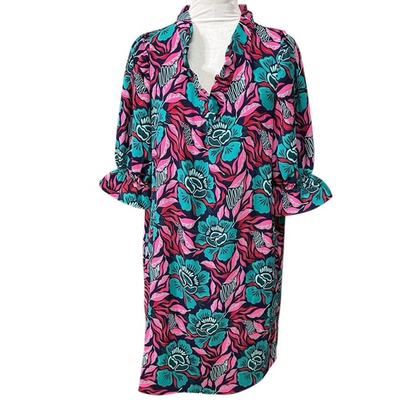 NWT MICHELLE MCDOWELL JULIE DRESS -
LOVESTRUCK - TEAL - Picture 1 of 4
